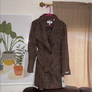 Calvin Klein Checkered Trench Coat